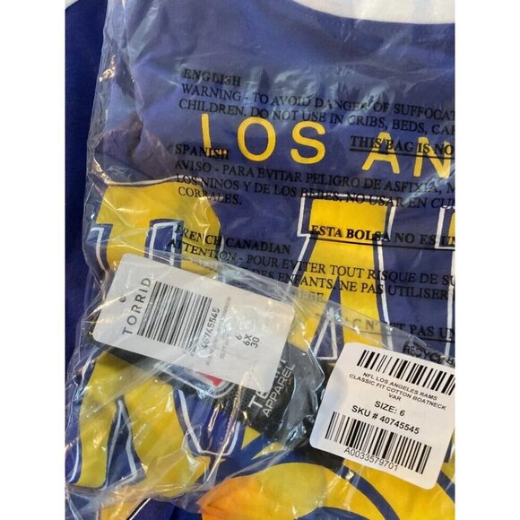 NFL Team Apparel +6 Los Angeles Rams Team Color Graphic Half Sleeve Jersey Tee - Picture 6 of 6